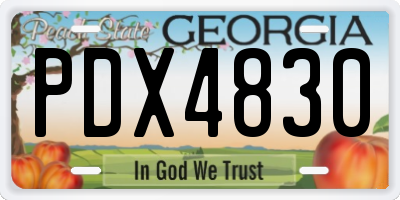 GA license plate PDX4830
