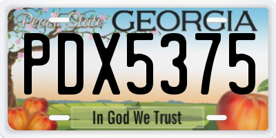 GA license plate PDX5375