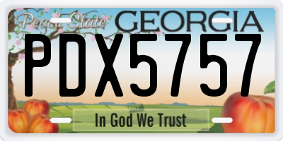GA license plate PDX5757