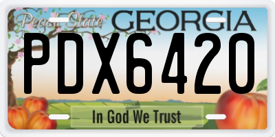 GA license plate PDX6420