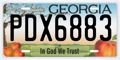 GA license plate PDX6883