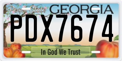 GA license plate PDX7674