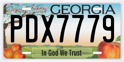 GA license plate PDX7779