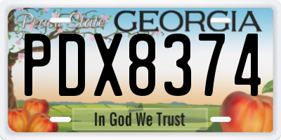 GA license plate PDX8374
