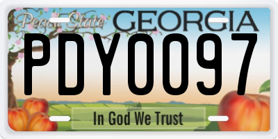 GA license plate PDY0097