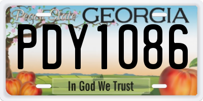 GA license plate PDY1086