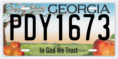 GA license plate PDY1673