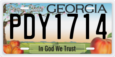 GA license plate PDY1714