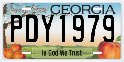 GA license plate PDY1979
