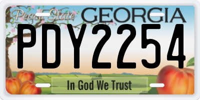 GA license plate PDY2254