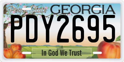 GA license plate PDY2695