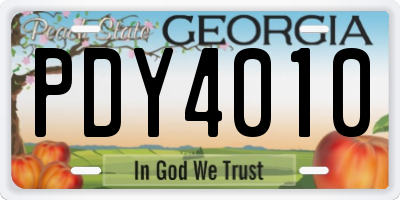 GA license plate PDY4010
