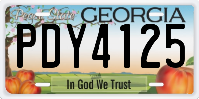 GA license plate PDY4125