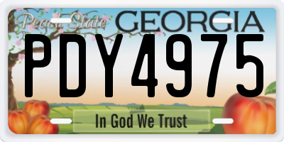 GA license plate PDY4975