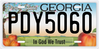 GA license plate PDY5060