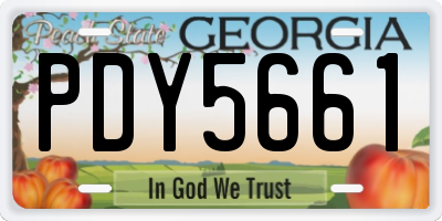 GA license plate PDY5661