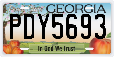 GA license plate PDY5693