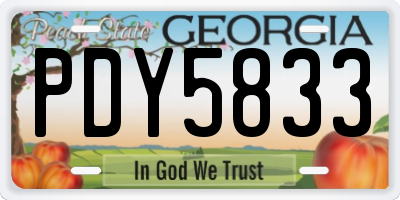 GA license plate PDY5833