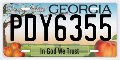 GA license plate PDY6355
