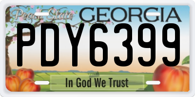GA license plate PDY6399