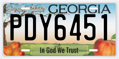 GA license plate PDY6451