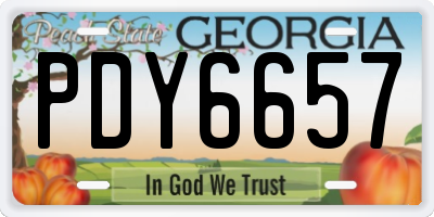 GA license plate PDY6657