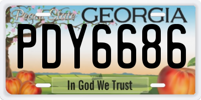 GA license plate PDY6686