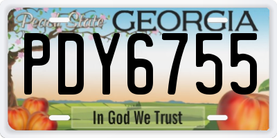 GA license plate PDY6755