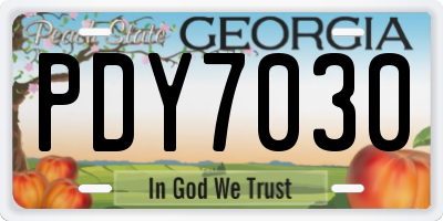 GA license plate PDY7030