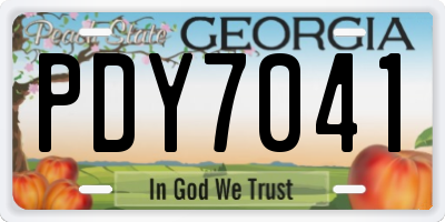 GA license plate PDY7041