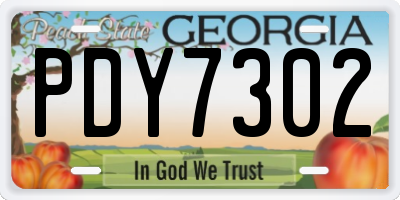 GA license plate PDY7302