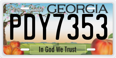 GA license plate PDY7353