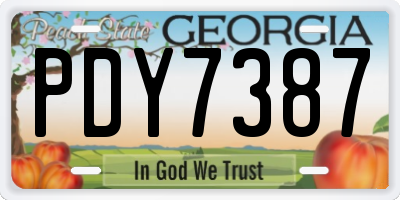 GA license plate PDY7387