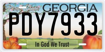 GA license plate PDY7933