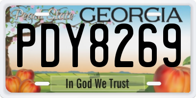 GA license plate PDY8269