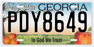 GA license plate PDY8649