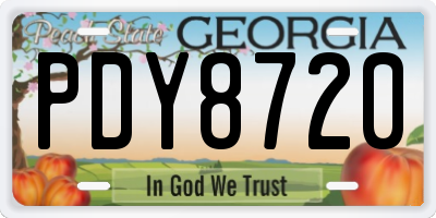 GA license plate PDY8720