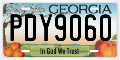 GA license plate PDY9060