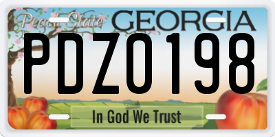 GA license plate PDZ0198
