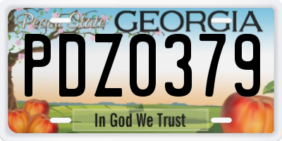 GA license plate PDZ0379