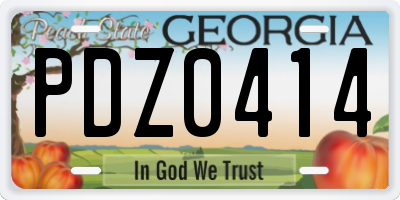 GA license plate PDZ0414