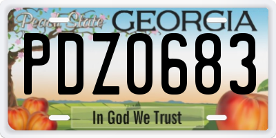 GA license plate PDZ0683
