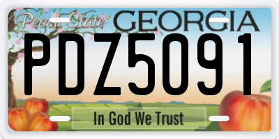 GA license plate PDZ5091