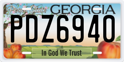 GA license plate PDZ6940