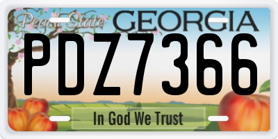 GA license plate PDZ7366