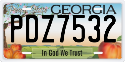 GA license plate PDZ7532