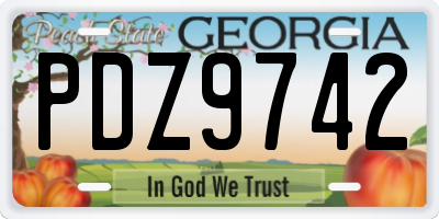 GA license plate PDZ9742