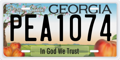 GA license plate PEA1074