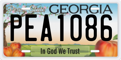 GA license plate PEA1086