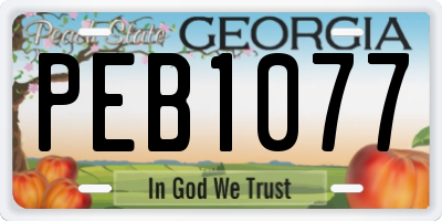 GA license plate PEB1077
